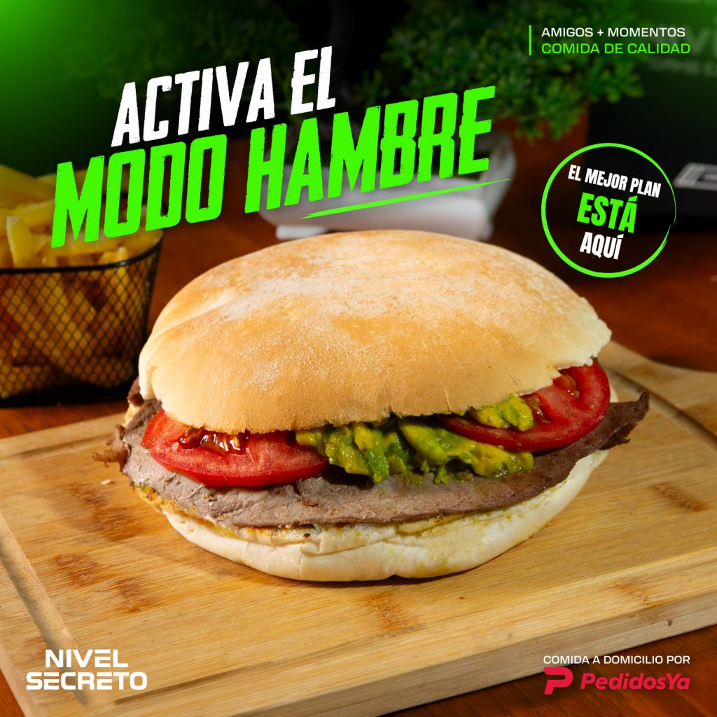 Diseño publicitario para Nivel Secreto: activando el “Modo Hambre”
