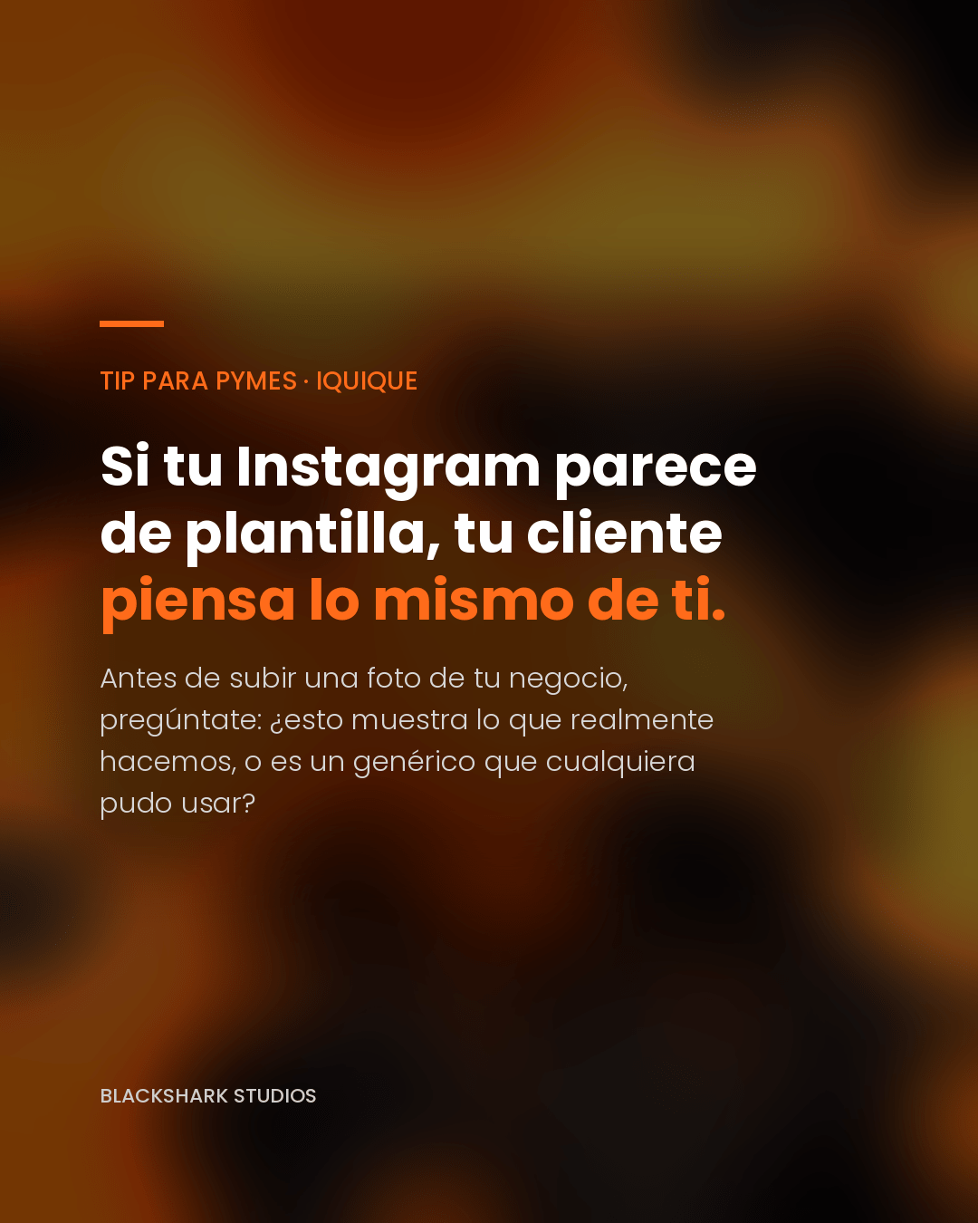 Contenido auténtico en redes sociales – ejemplo de post BlackShark Studios
